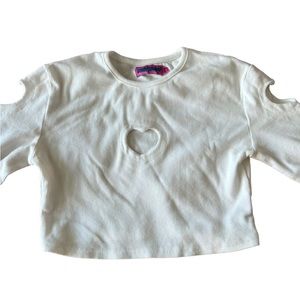 Edikted long sleeve heart cut out shirt